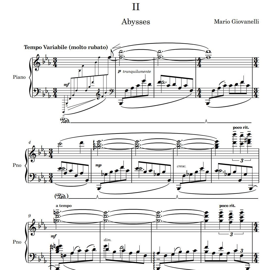 Abyssal Sonata: Piano Sheet Music